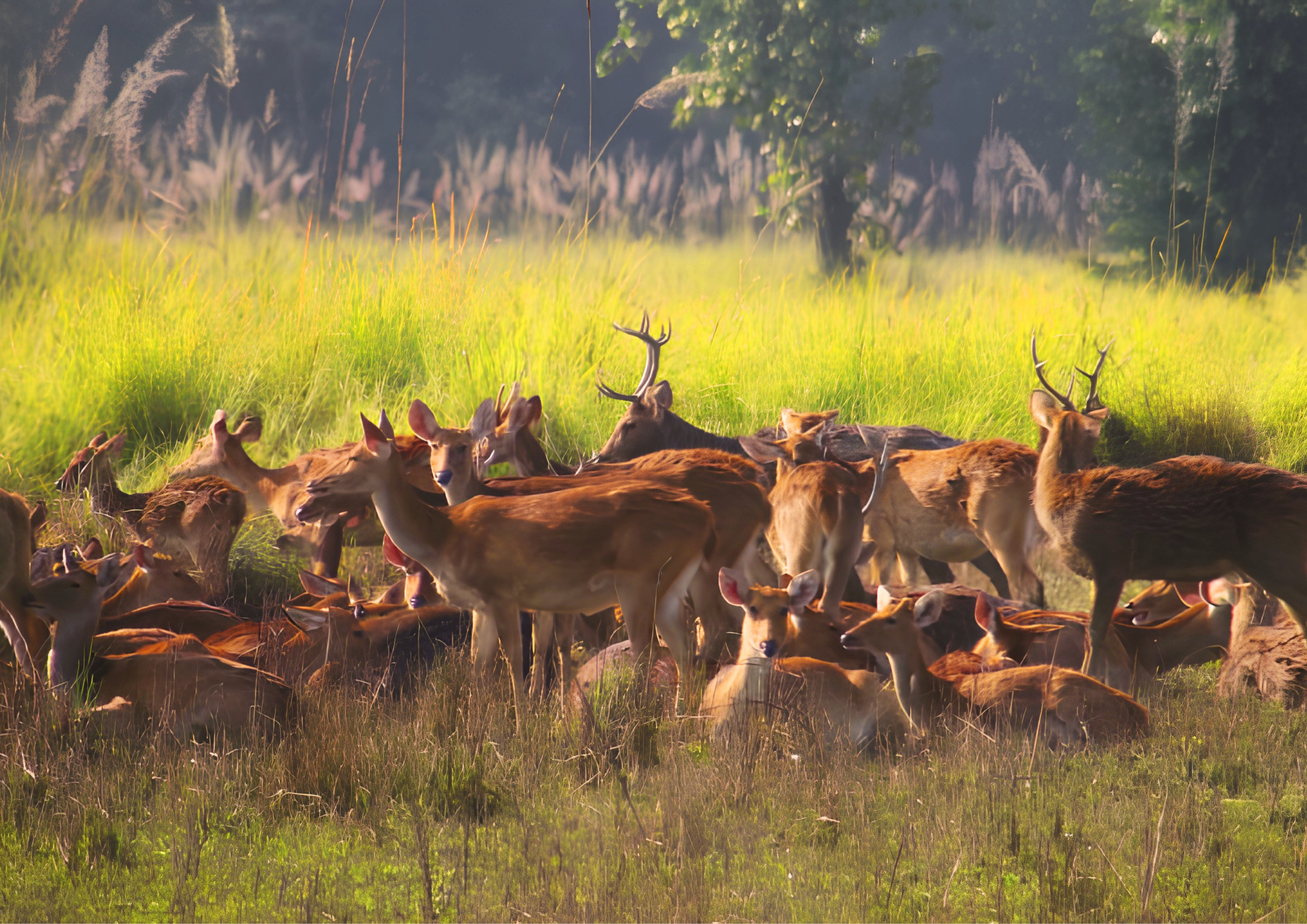 Swamp Deer Herd at Shuklaphanta National Park